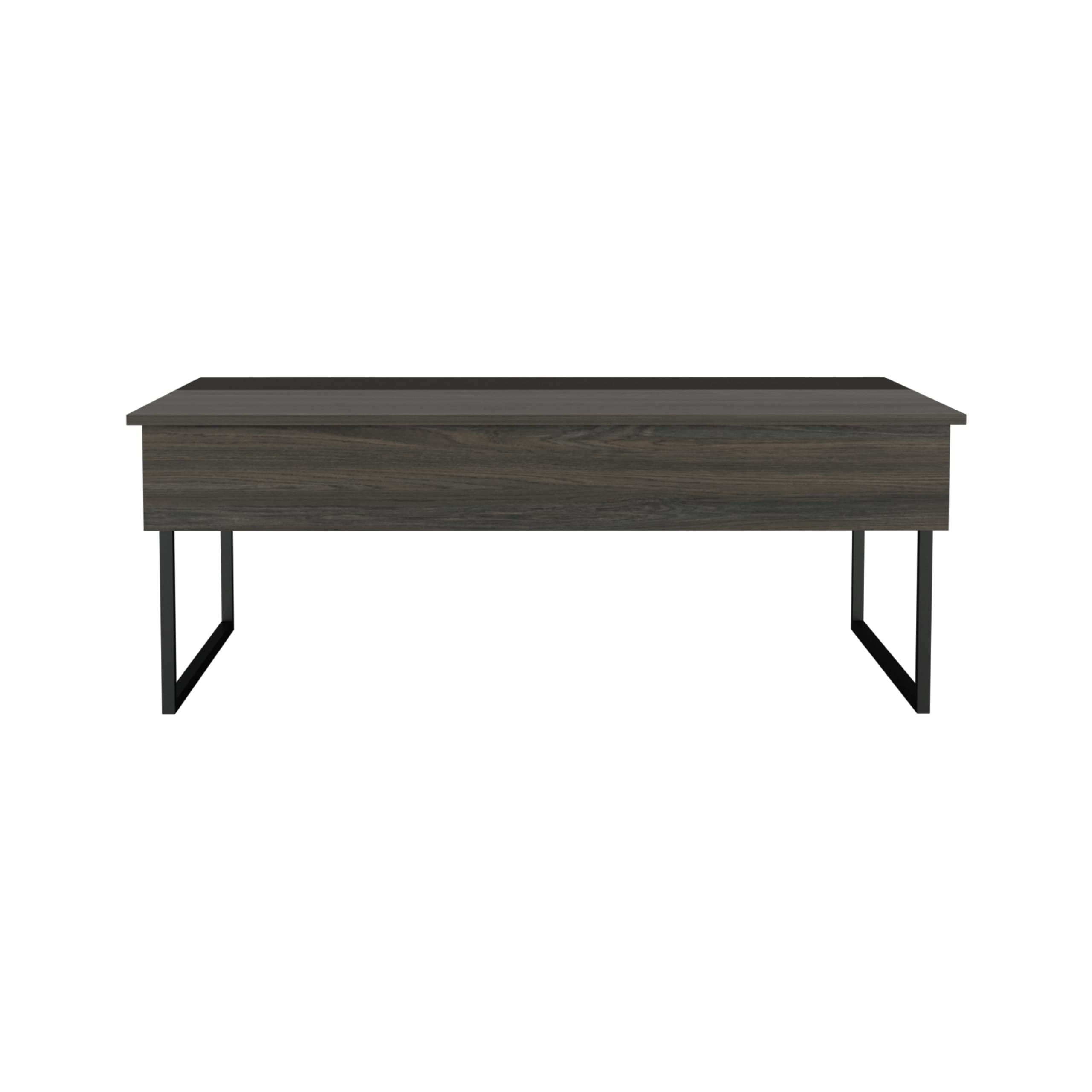Ocean Lift Top Coffee Table with 2 Hidden Storage Compartments, Carbon Espresso